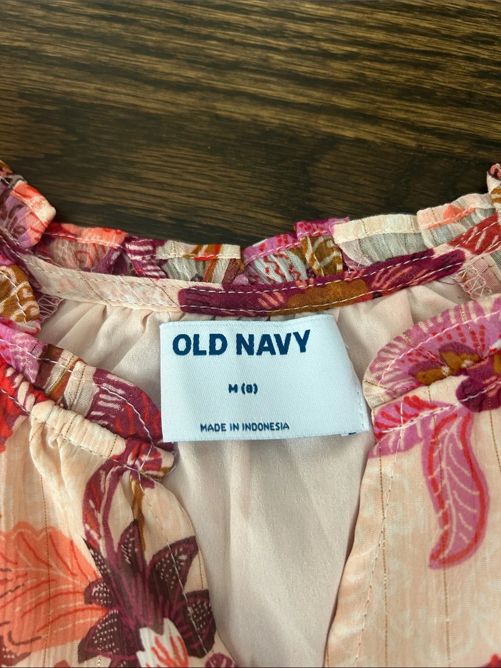 Old Navy Floral Peplum Blouse - Pink, Orange & Red